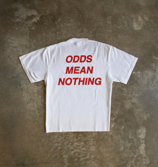 ODDS MEAN NOTHING Cropped Tee - White/Red
