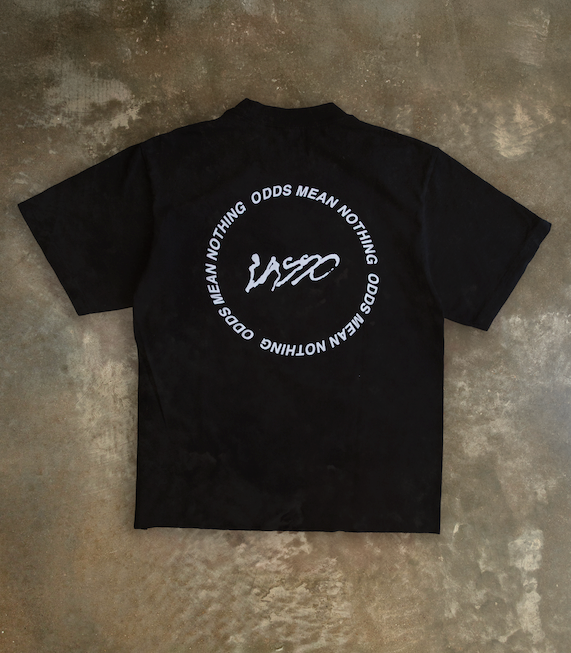 OMN Circle Cropped Tee - Black/White